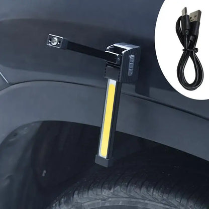 Gym Lamp Light Waterproof Led Flashlight Posing with Magnet 7-Grades Dimming USB Rechargeable 180 Degree Folding Worklight