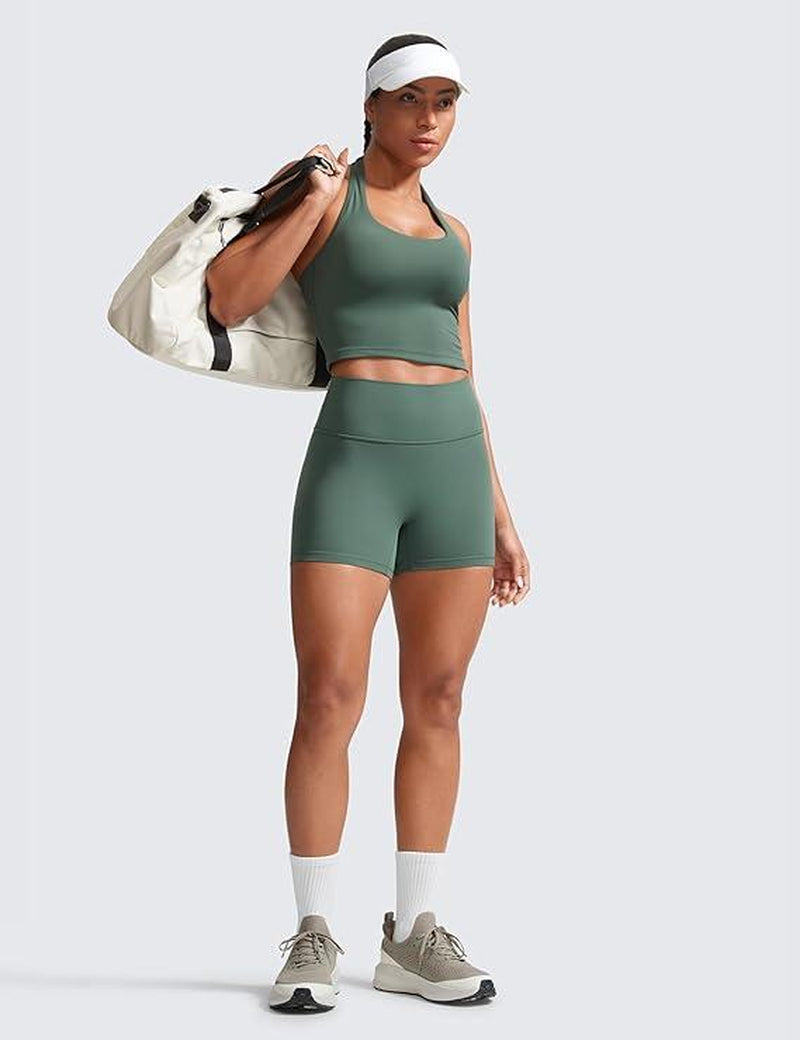 CRZ YOGA Secretsculpt Womens Butterlift High Waist Scrunch Butt Biker Shorts 4 Inches - No Front Seam Workout Gym Booty