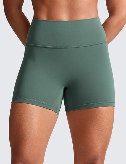 CRZ YOGA Secretsculpt Womens Butterlift High Waist Scrunch Butt Biker Shorts 4 Inches - No Front Seam Workout Gym Booty