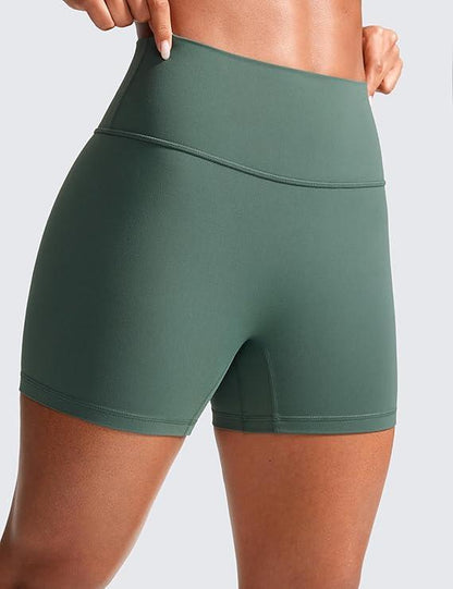 CRZ YOGA Secretsculpt Womens Butterlift High Waist Scrunch Butt Biker Shorts 4 Inches - No Front Seam Workout Gym Booty